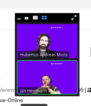 Hubertus Munz und Jan Hermann während einer gemeinsamen Online-Schulung